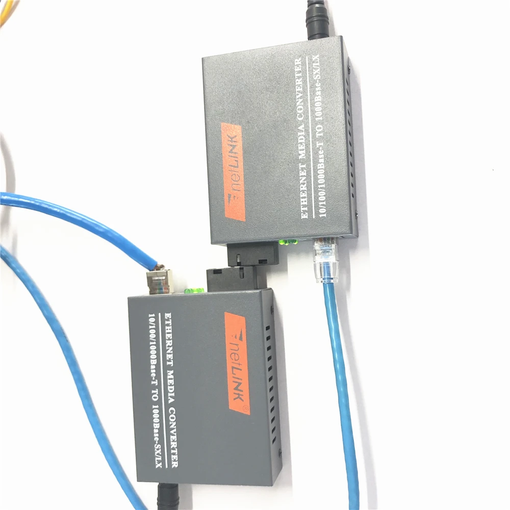 Single Mode Fiber Optical Media Converter, External Power Supply, HTB-GS-03 A/B Gigabit, 10/100/1000Mbps SC Port, 20km, 1 Pair