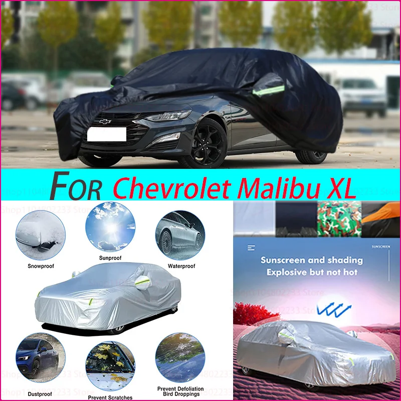 

190T Car Cover Protection Sunscreen Heat Insulation Dust Resistant Scratch Car Exterior Accessories for Chevrolet Malibu XL