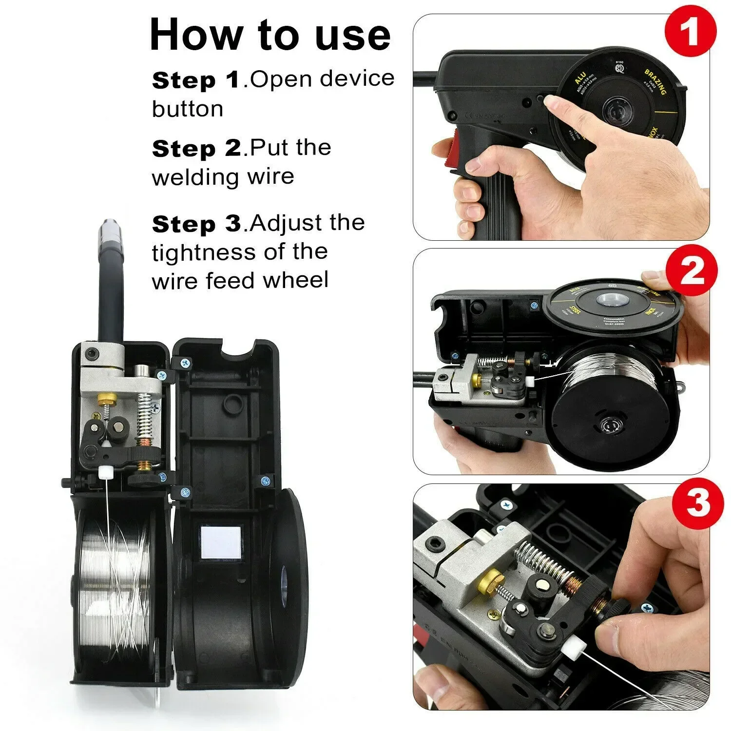 500A Máquina de solda refrigerada a água usa Pw5000 Push Pull MIG Spool Gun Tocha de soldagem
