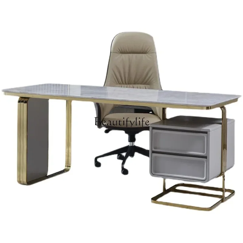 X4 High-end luxury home study writing desk modern office slate computer desk