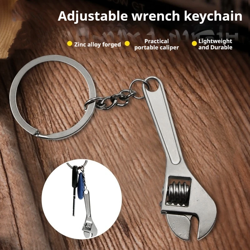 Mini Portable Adjustable Spanner Keychain Wrench Key Ring for Outdoor Emergency Repair Tiny Multitools Metal Keychain