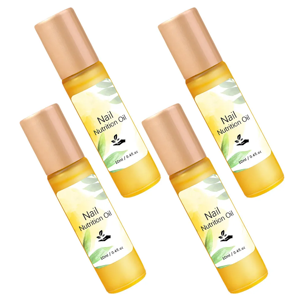 4 Bottles Transparent Nutrient Nail Oil Cuticle Moisturizer Strengthening Gloss Enhancer Prevents Yellowing Portable Nail