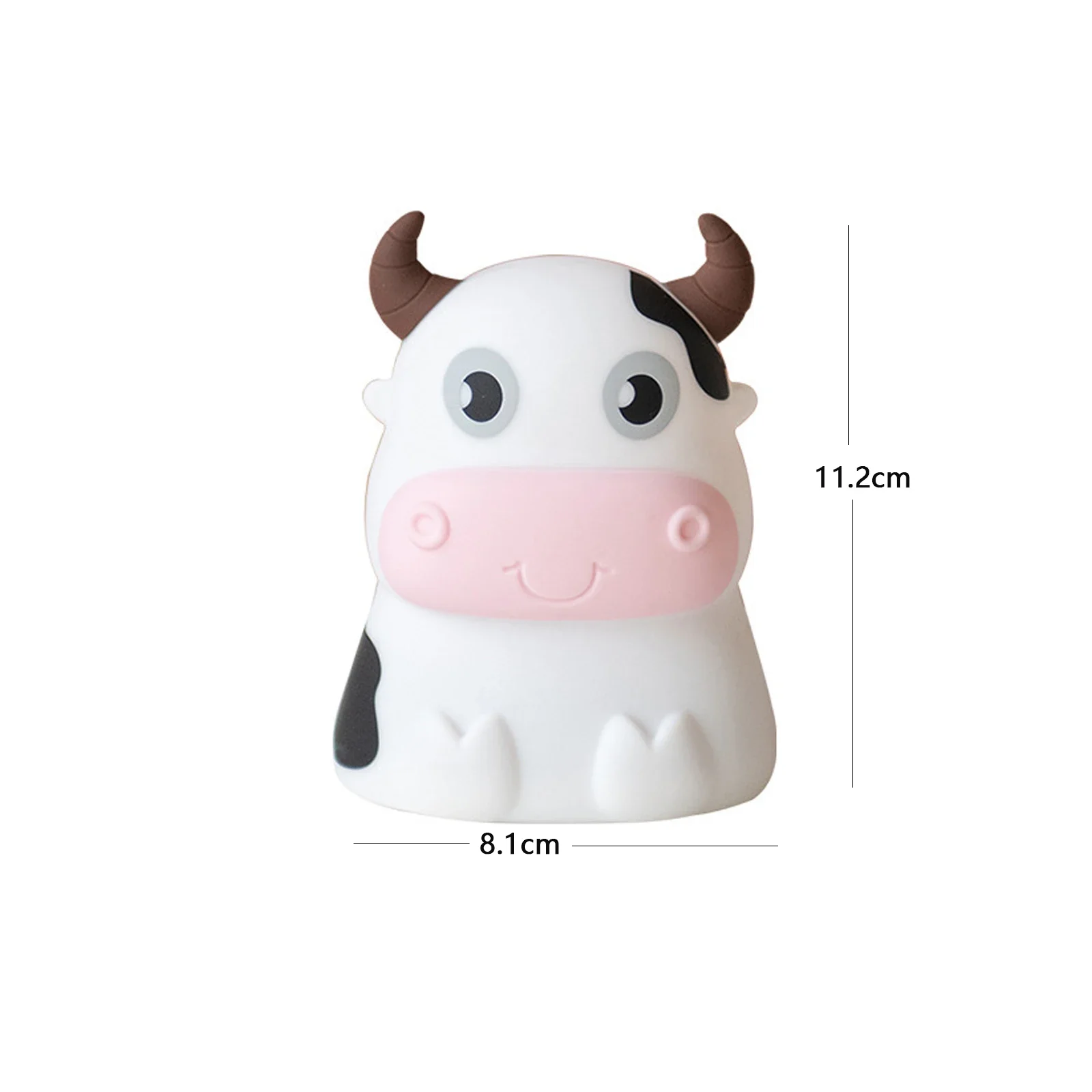 Cute Cow Night Light Remote Nightlight 7Colors Soft Silicone Animal LED Nursery Night Lamp Bedroom Decor for Baby Infant Toddler