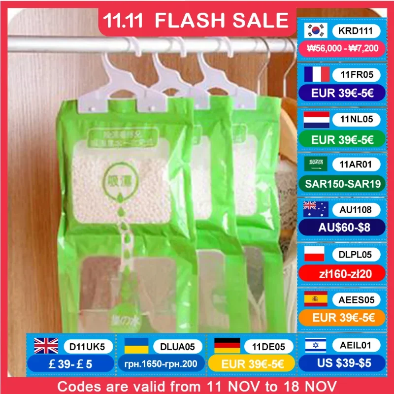 Hanging Drying Clothes Dehumidifier  Home Wardrobe  Dehumidifier Dry Bag Desiccant Moisture Absorption Bag