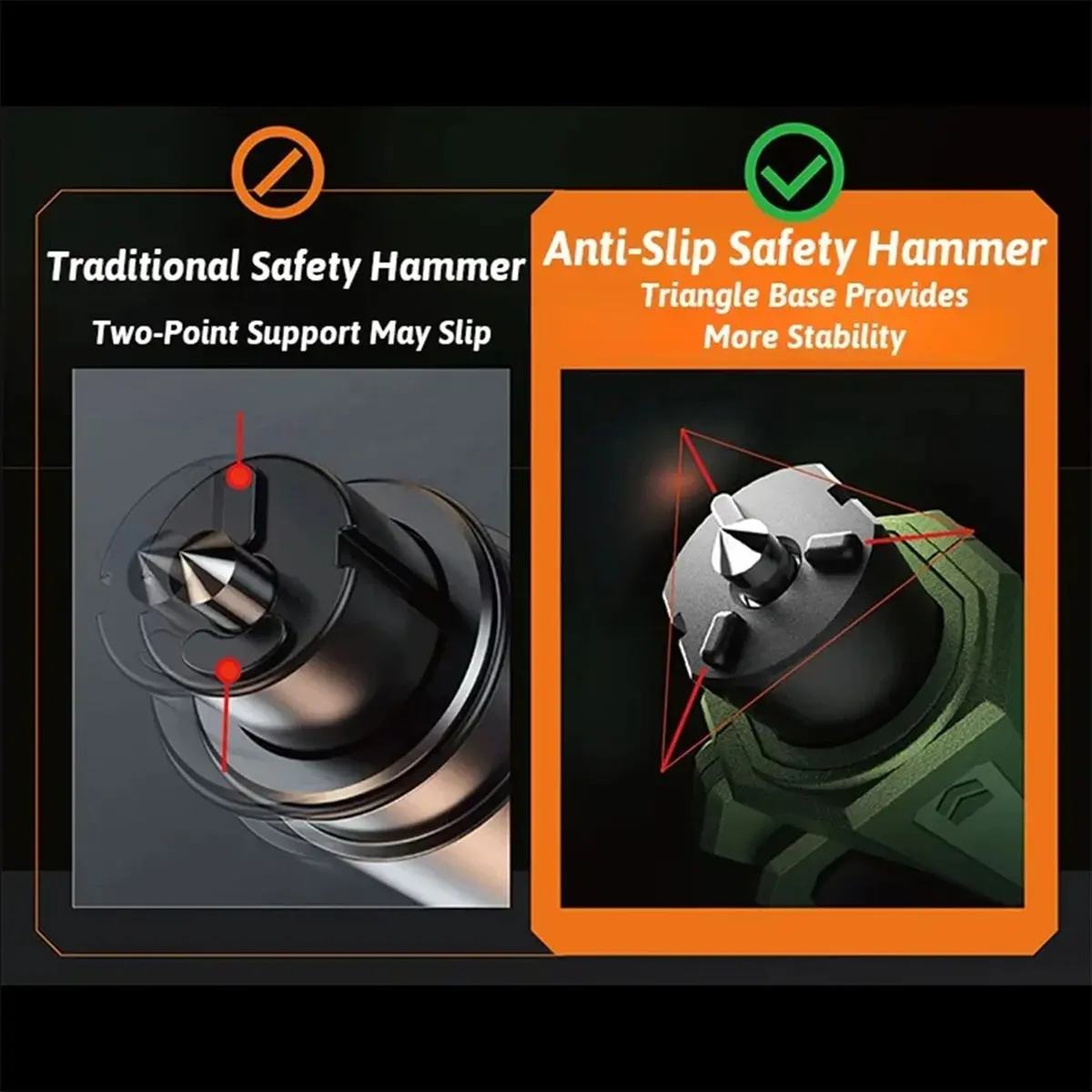 AT16 Car Safety Hammer Mini Car with A Multi-Functional Escape Hammer to Break the Glass Rescue Hammer Car Window One Second