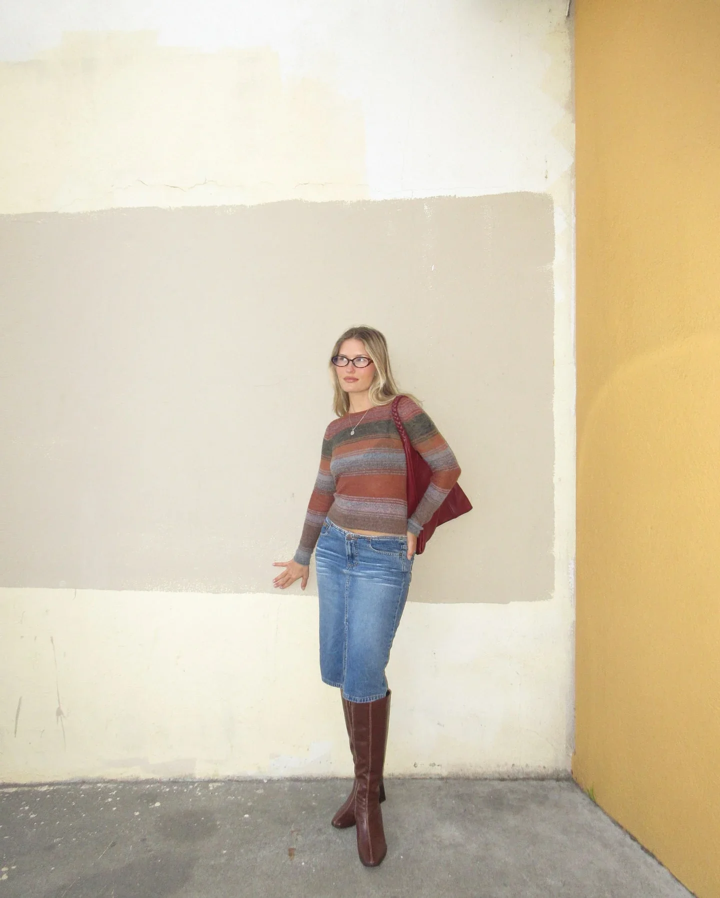 

Multicolor Striped Women Knitted Pullover 2025 New Round Neck Long Sleeve Fashion Slim T-Shirt