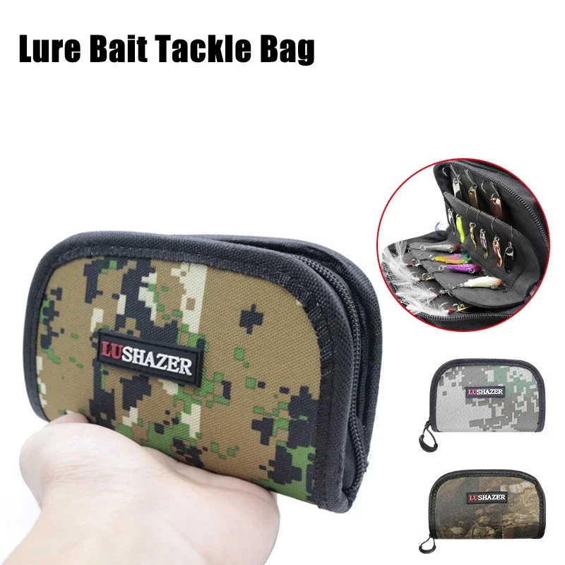 Outdoor Portable Fishing Bag Large Capacity Canvas Zipper Sequins Spoon Lure Bait Tackle Box Fishhooks Hand Spinner Storage Case