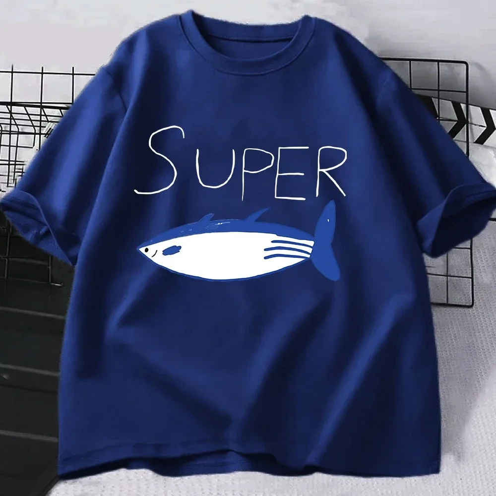 2026 Sommer Hot Sale Super Thunfisch T-Shirts Mode Vintage Kurzarm Herren Damen Kleidung Lässige Oversized Oberteile Lustige T-Shirts – Detail 9