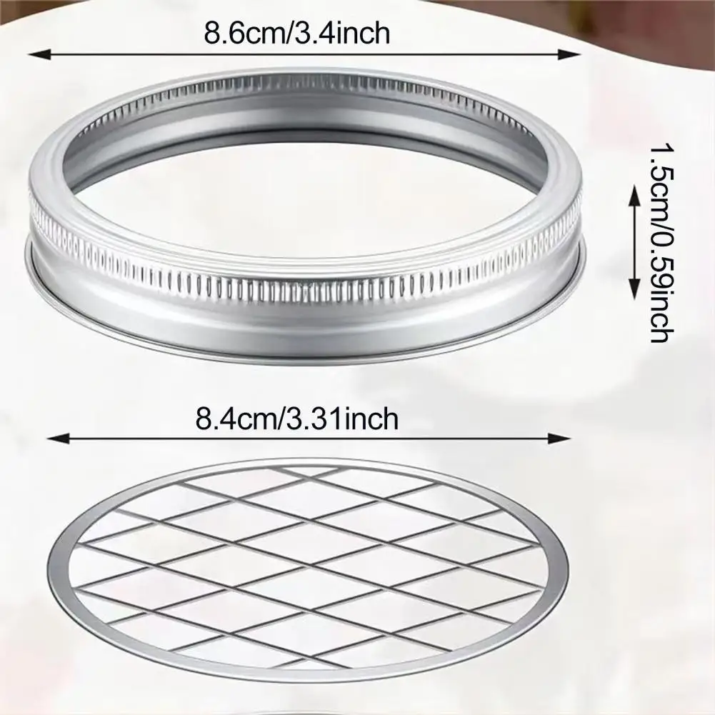 Metal Mason Flower Jar Insert Lid with Straw Hole for Wide Mouth Mason Canning Jars Mason Grid Flower Organizer Lid Insert