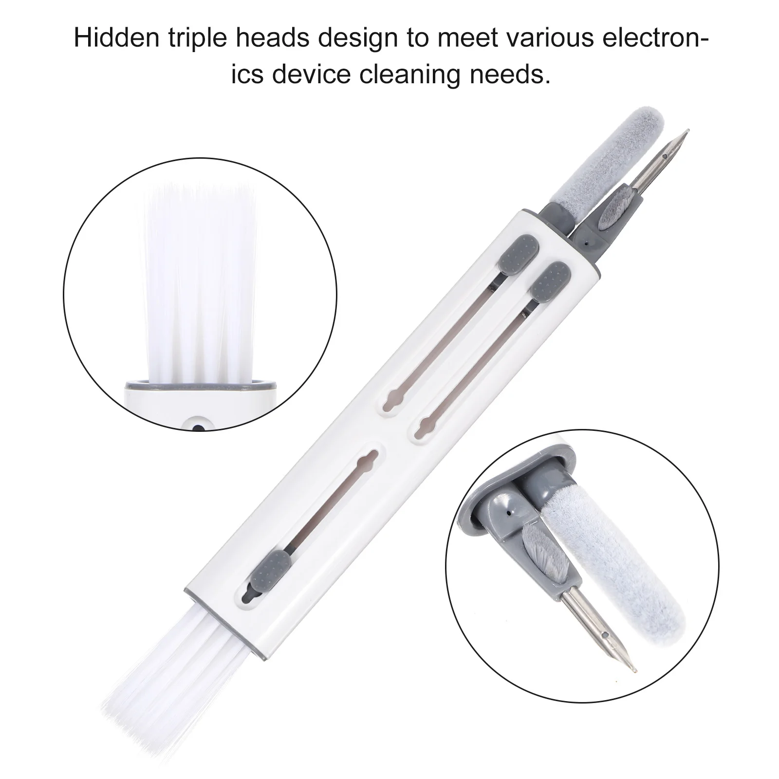 

1 set Cleaning Pen Cleaner Triple Head Brush for Keyboard Earphone Wireless Charging Case Electronics Dust Removal Tool Soft