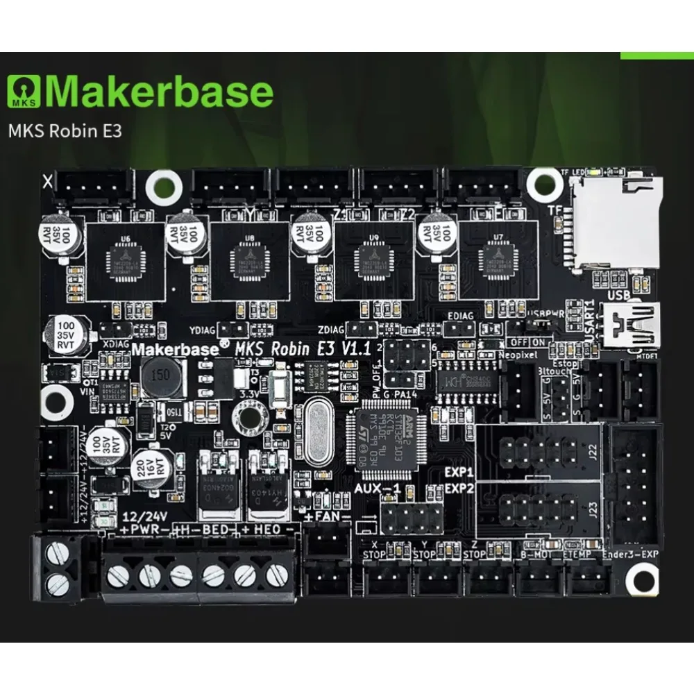 Makerbase mks robin e3 v1.1 placa-mãe peças de impressora 3d com driver tmc2209 versátil skr mini e3 para ender3/5 voron0.1 klipper