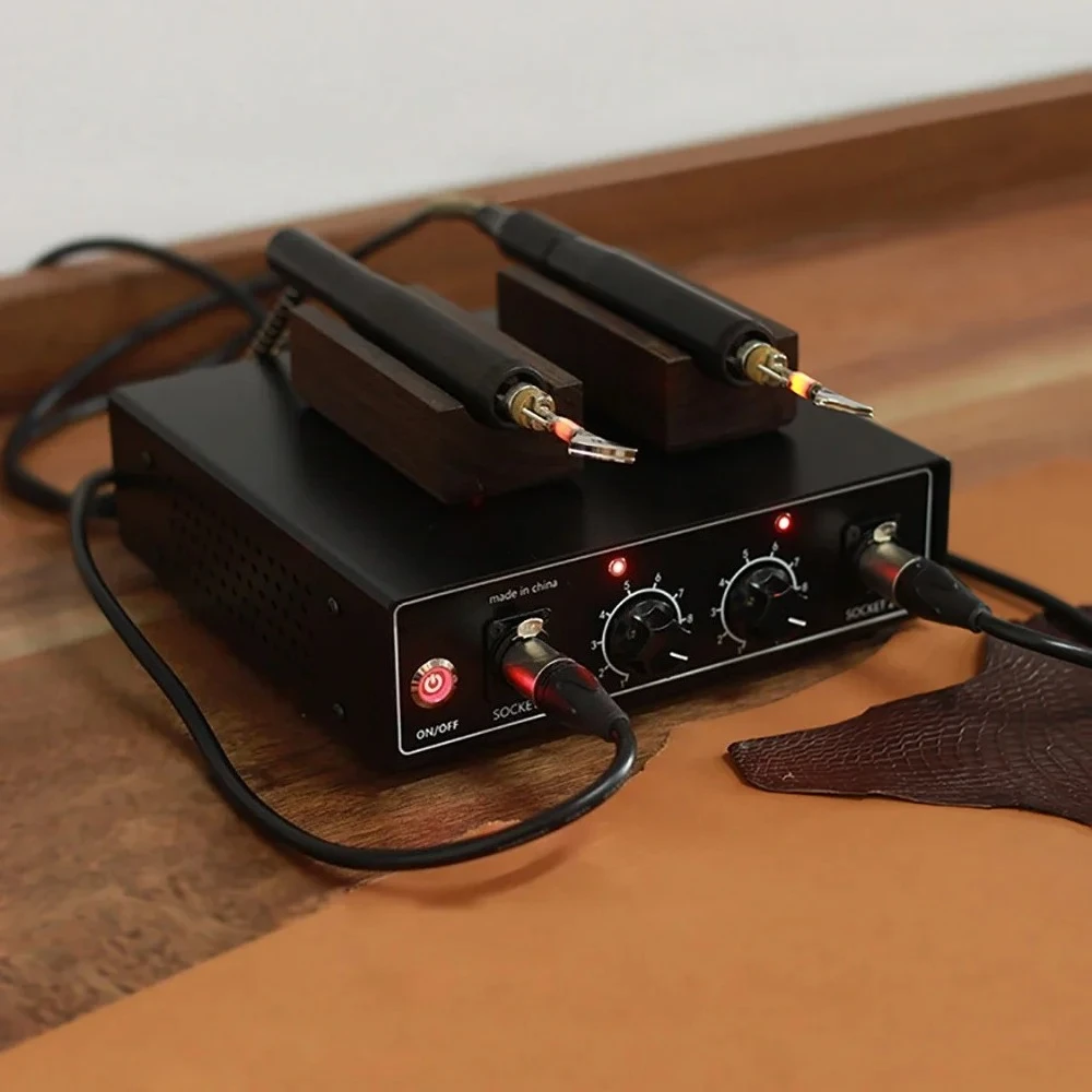 AC 100-240V Leather  Crimping Creasing Edging Machine Leather Craft Handle Creaser Edger DIY Set