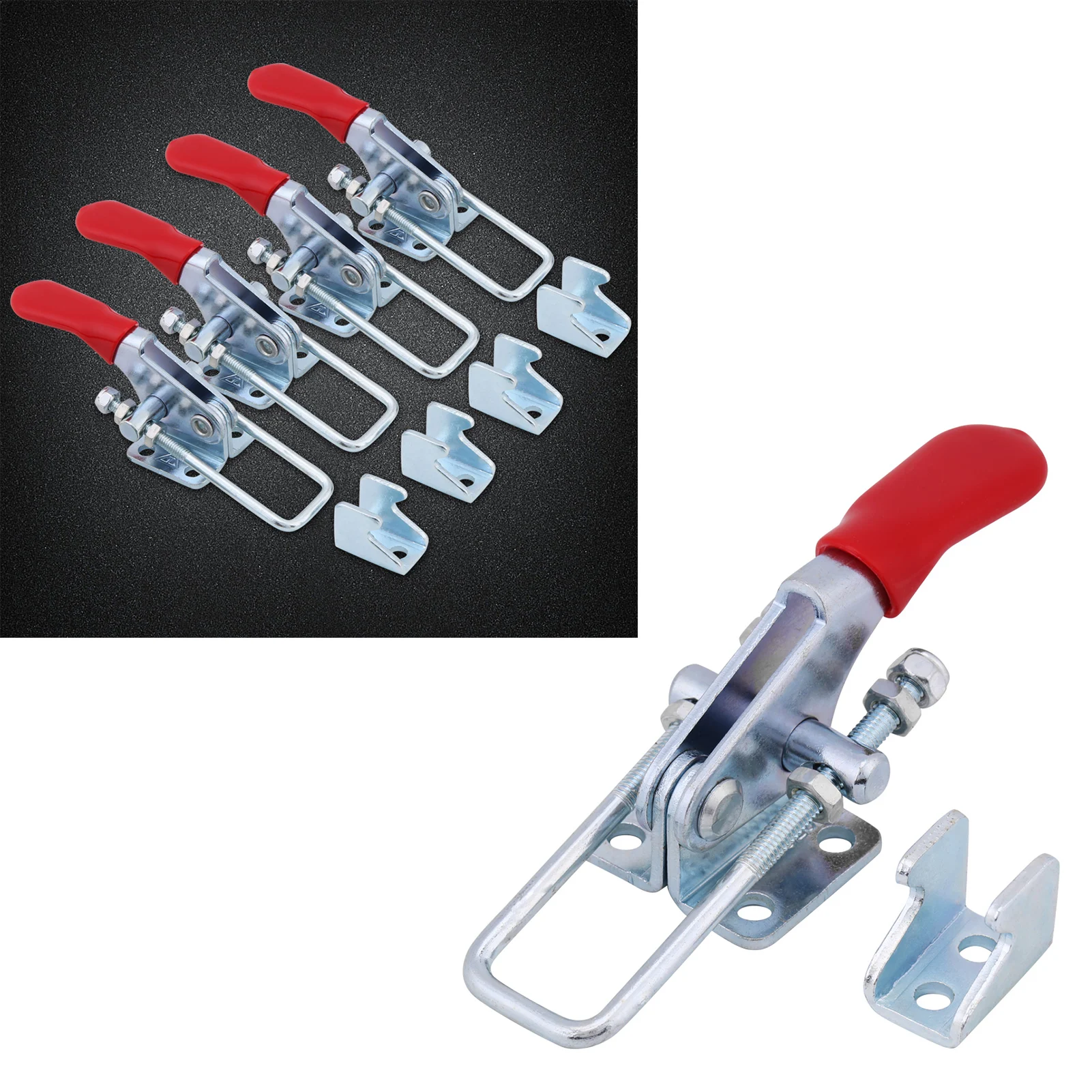 4 Pcs Professional Stainless Steel Side-Mount Quick-Release Toggle Clamp Metal Manual Tool Model: GH-40323