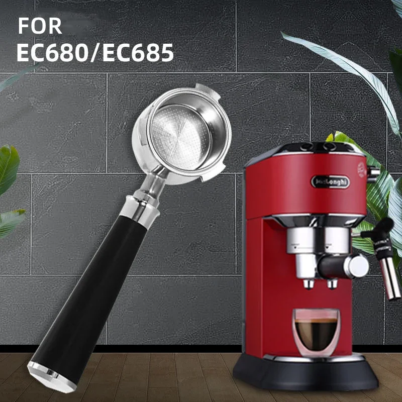 Coffee Bottomless Filter 51MM 3 Three Ear Handle Universal Wooden Removable Stainless Steel Machine Accessory Tools For Delonghi