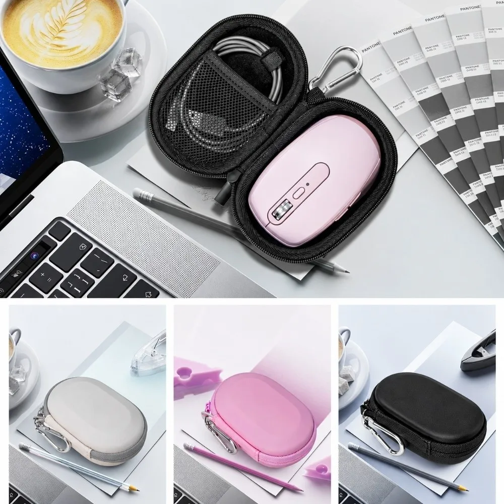 Hard EVA Mouse Carrying Case Shock Proof Mesh Pocket Portable Storage Bag Carabiner Included for Logitech MX Anywhere 3S 2S