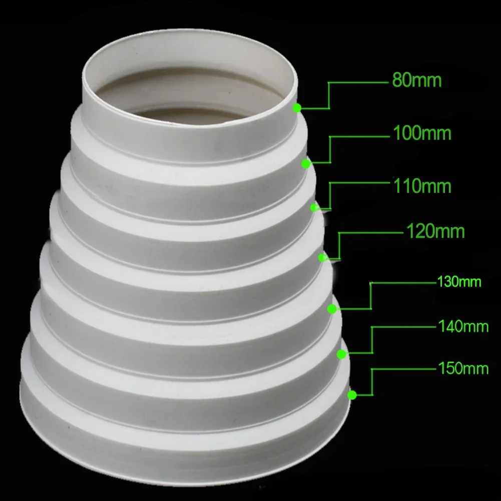 Канальный редуктор, вытяжной вентилятор, соединитель трубы 80 мм, 100 мм, 110 мм, 120 мм, 130 мм, 140 мм, 150, детали вытяжных вентиляторов с прямым