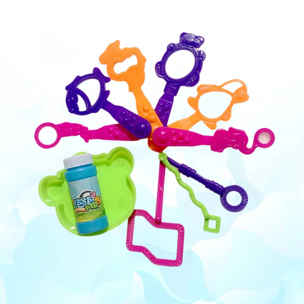 11 pçs soprando para crianças soprando ferramentas de sabão bolha fabricante conjunto portátil soprador bolha das crianças forma animal jogo ao ar livre