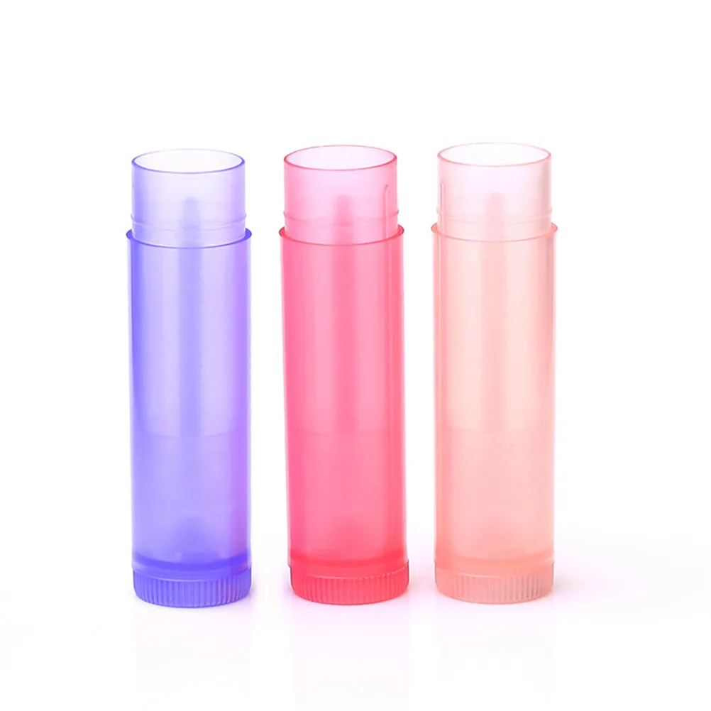 

56Pcs 5G Empty Lip Balm Tubes Red Pink Purple White Black Yellow Caps Premium Plastic Container for DIY Lipstick