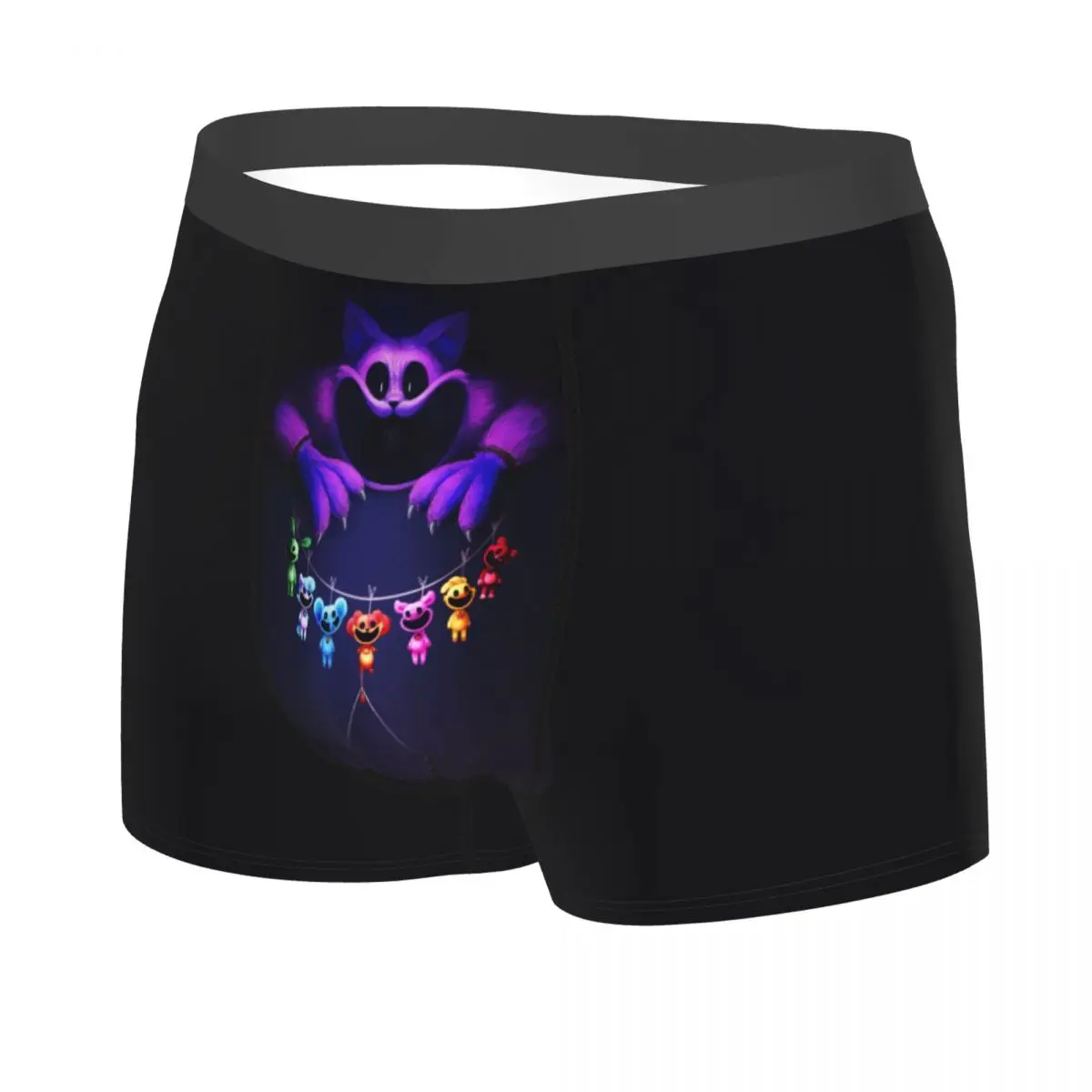 Custom Fashion Colorful Smiling Big Mouth Critters Group Boxers Shorts Panties Underpants Stretch Scarry Animated Game Briefs