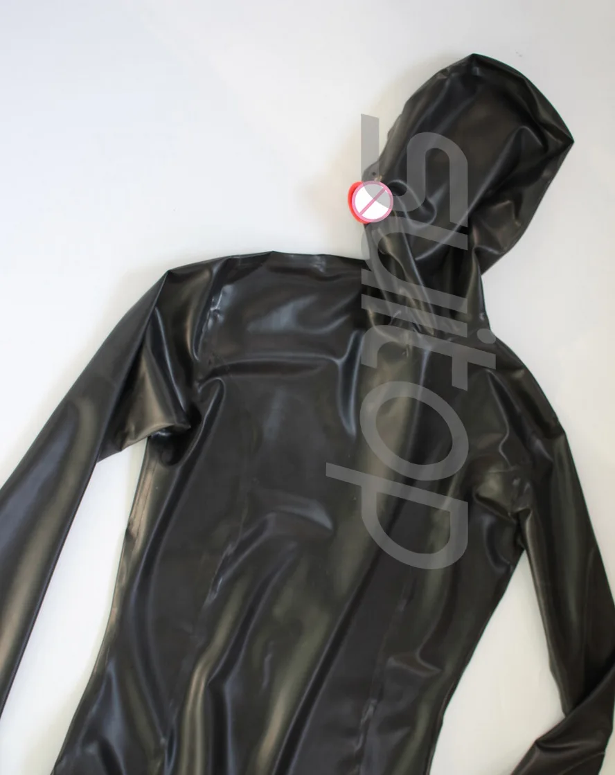 Women's custom sized female 's latex catsuit with mouth anus and vagina con-doms  (inside) crotch and back zippers open nose