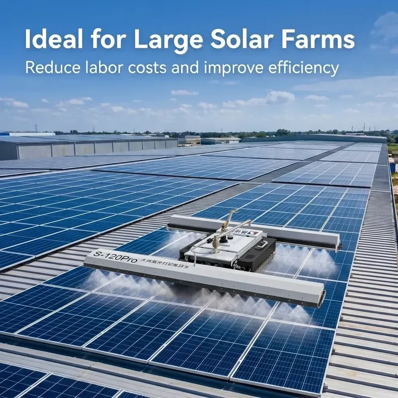S-120 Solar Panel Cleaning Large-Scale Photovoltaic Plants Dry/Water Cleaning Lithium Battery Powered