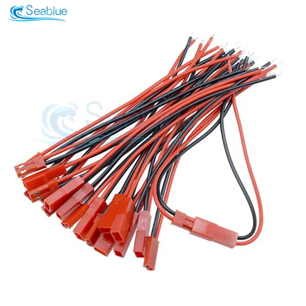 10 Stks/set 22awg Jst Plug Connector 2-Pins Mannelijke En Vrouwelijke Stekker Connector Voor Led Licht Strip Rc Speelgoed Batterij Adapter 10Cm