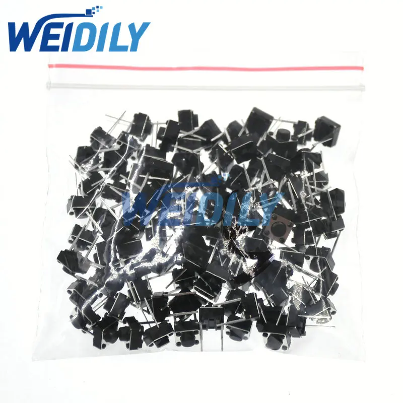 50PCS Middle 2pin 6x6x4.3/5/6/7/8/9/10mm Switch Tactile Push Button Switches 6*6*4.3 6*6*5 6*6*6 6*6*7 6*6*8 6*6*9 6*6*10