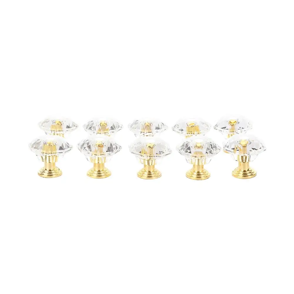 Diamond Shape 10pcs Cupboard Crystal Cabinet Door Knob Furniture Accessories Home Hardware Drawer Handle Pull