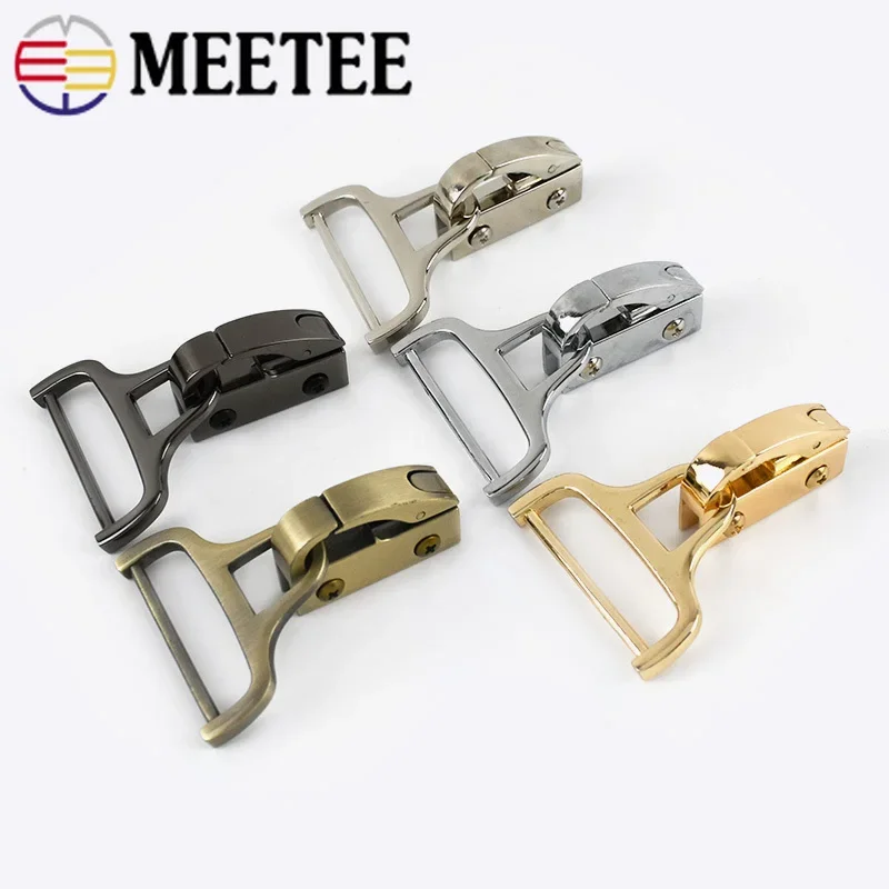 2/4sets Meetee Metal Bag Side Clip Buckles for Handbag Strap Belt Clasp Screw Hook Connector Bags Hanger Hardware Accessories