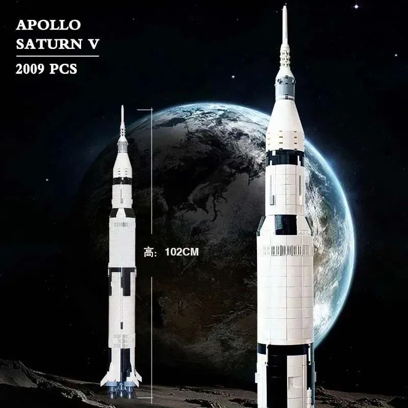 

1969PCS Apollo Saturn V Building Blocks Model Space Rocket Assembly Bricks Toys Birthday Christmas Gifts 92176 21309