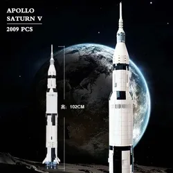 1969PCS Apollo Saturn V Building Blocks Model Space Rocket Assembly Bricks Toys Birthday Christmas Gifts 92176 21309