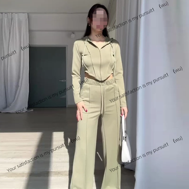 ZOCI-طقم بنطال نسائي ذو تصميم نحيف وخصر عالي وواسع الساق #2