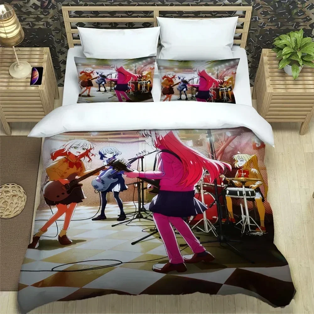3D Print Anime Bocchi the Rock Kessoku Band Bedding Set Bedroom Soft Modern Bedspreads Comefortable Duvet Cover Quilt Pillowcase