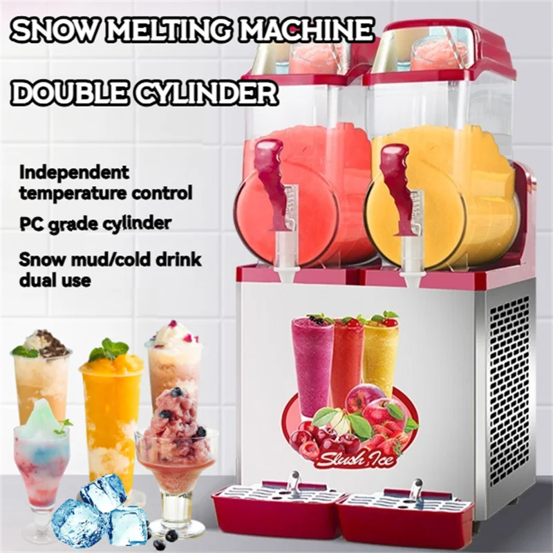 

Commercial Snow Mud Machine 2*12L Frozen Beverage Smoothies 950W Snow Mud Machine Made Tool