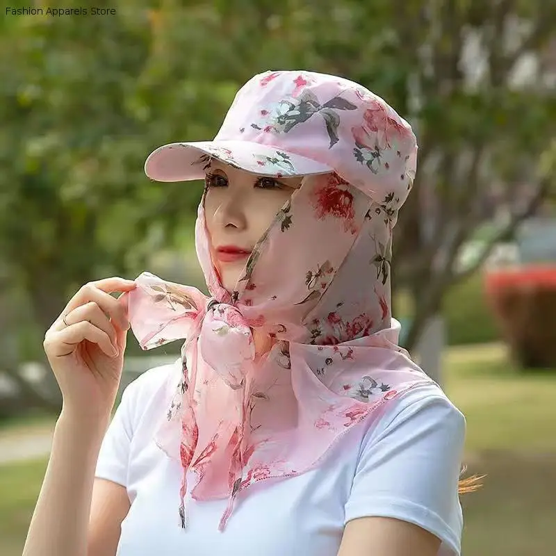 

Peaked Cap Flower Picking Tea Hat Breathable Portable Sunshade Shawl Cap Soft Polyester Neck Protection Hat Sport