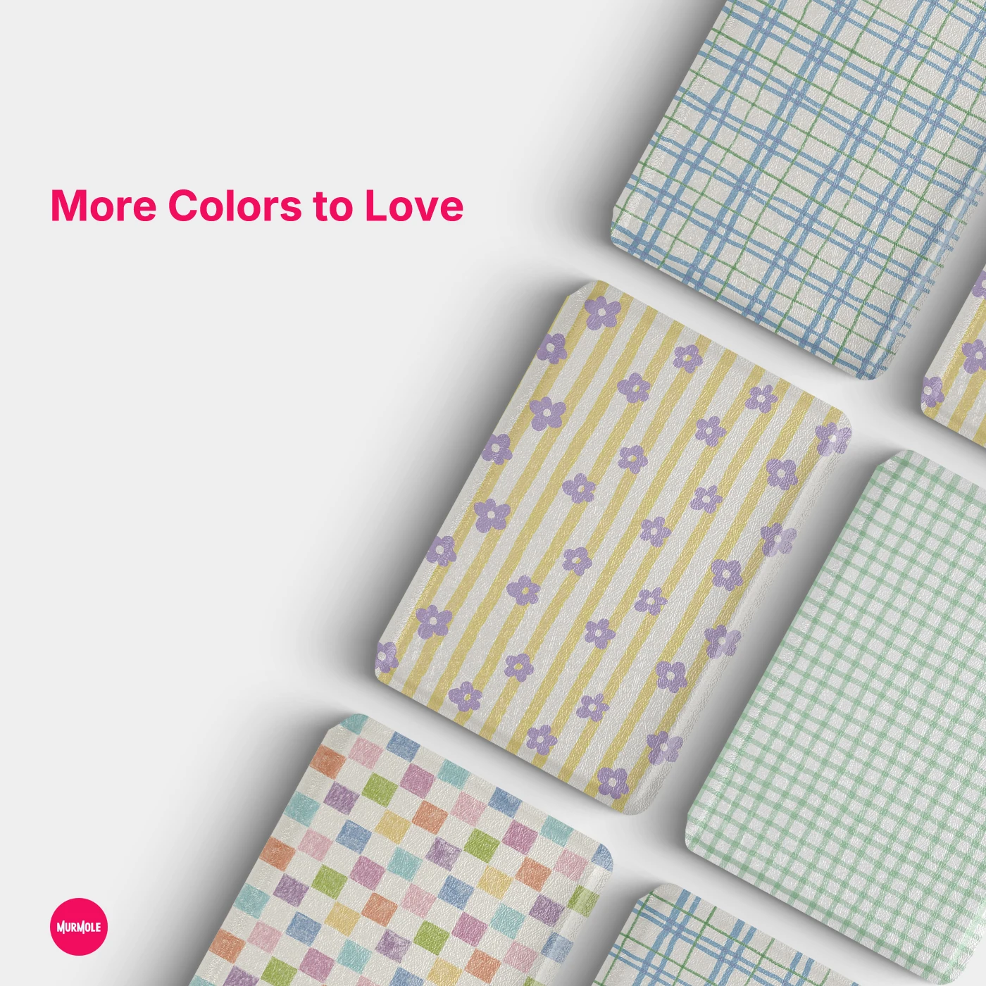 Murmole Floral Stripe Magnetic Detachable Case suit for XTEINK X3 X4 TPU Clear Back Protective Skin Folio Shell Cover Guard