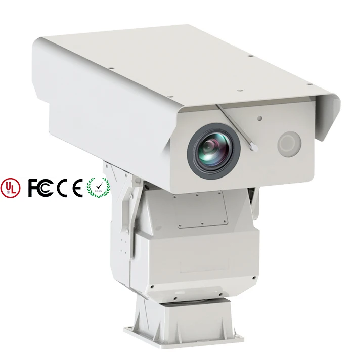 กล้องวงจรปิด PTZ แบบเคลื่อนที่ ระยะไกล 20 กม. พร้อมระบบมองเห็นกลางคืน ซูมอินฟราเรด และภาพความร้อน