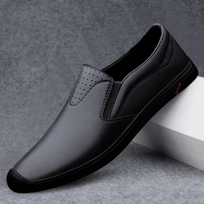 

Spring Men Loafers Shoes Soft Genuine Leather Slip-On Sneakers Male Casual Luxury Brand Men Loafers Mocassin Zapatos Hombre