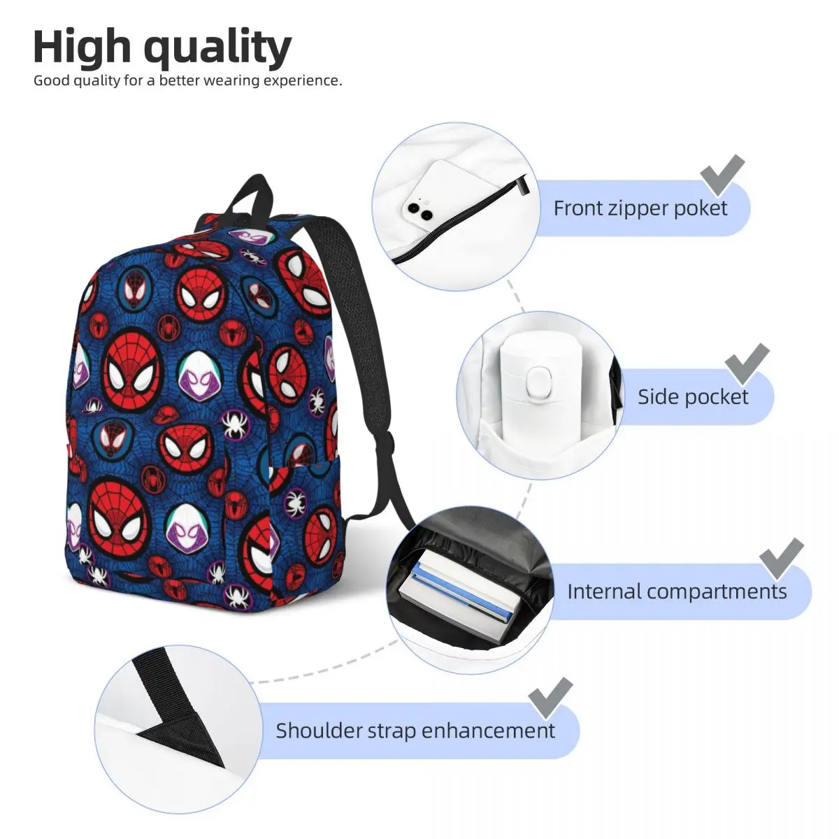 Marvel-mochila impermeable de gran capacidad para niños y niñas, morral ligero de 15,7 "y 17,7" para estudiantes