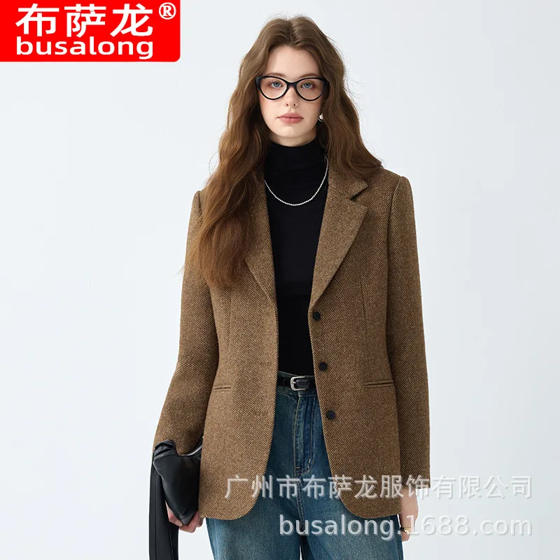 

2025New Stylish Fashion Suit Casual Women's Long Sleeve Professional Blazer Formal Women's Single Jacket Workwear1916
