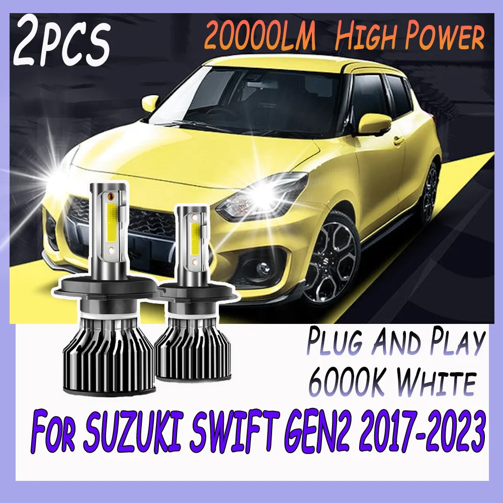 

120W 20000LM LED Headlight 6000K Turbo Car Lights 12V Auto Head Lamps For SUZUKI SWIFT GEN2 2017 2018 2019 2020 2021 2022 2023