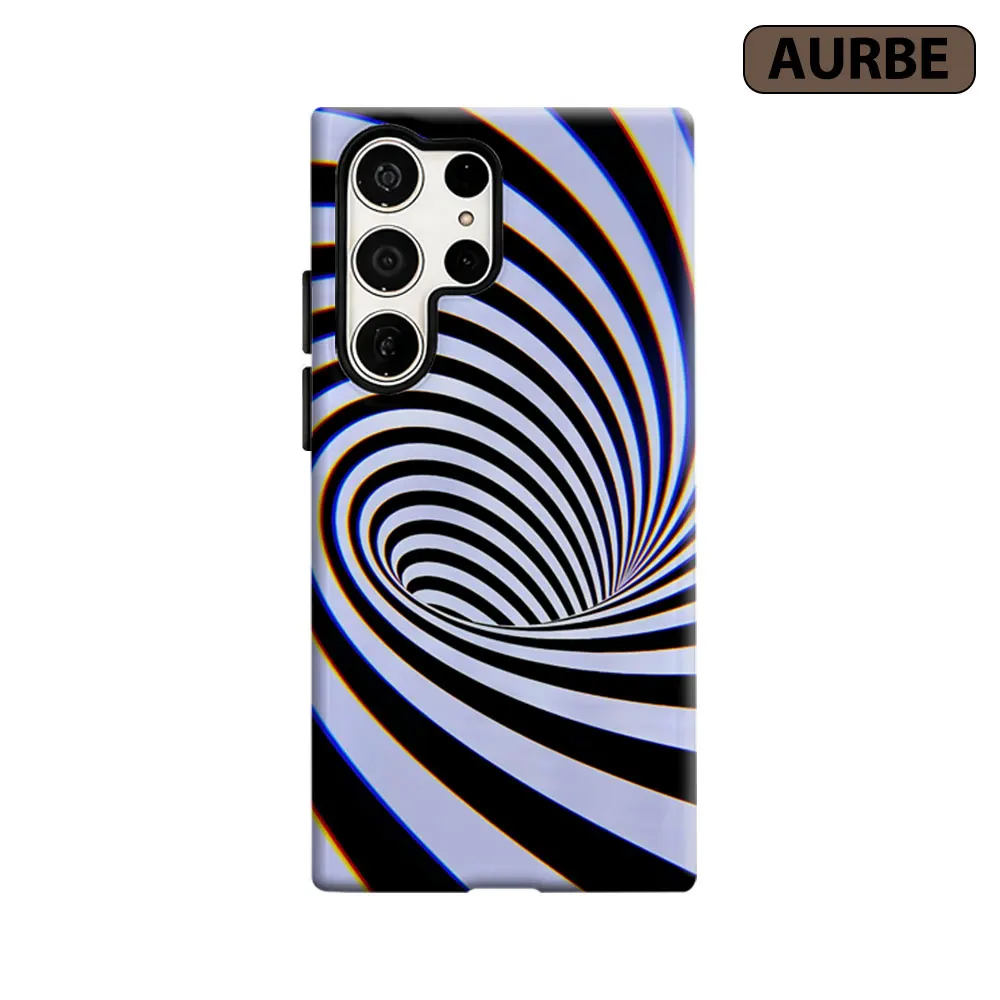 Aurbe Phone Case For Samsung Galaxy S26 S25 S24 S23 Ultra Plus HD Hard Optical Vortex Double Layer Film Cover