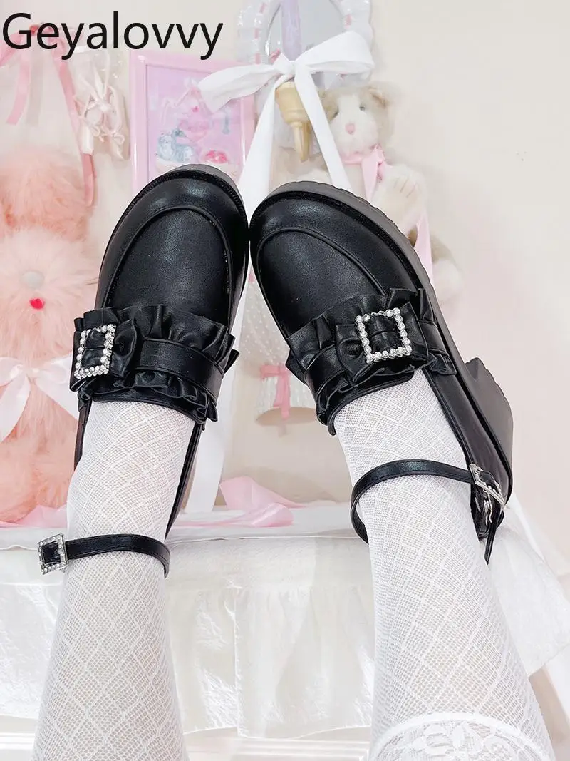 حذاء بكعب عالي أصلي حذاء بدون كعب على الطراز الياباني حذاء ماري جين بفم ضحل منتج كبير للنساء جديد لربيع وخريف 2025 #5