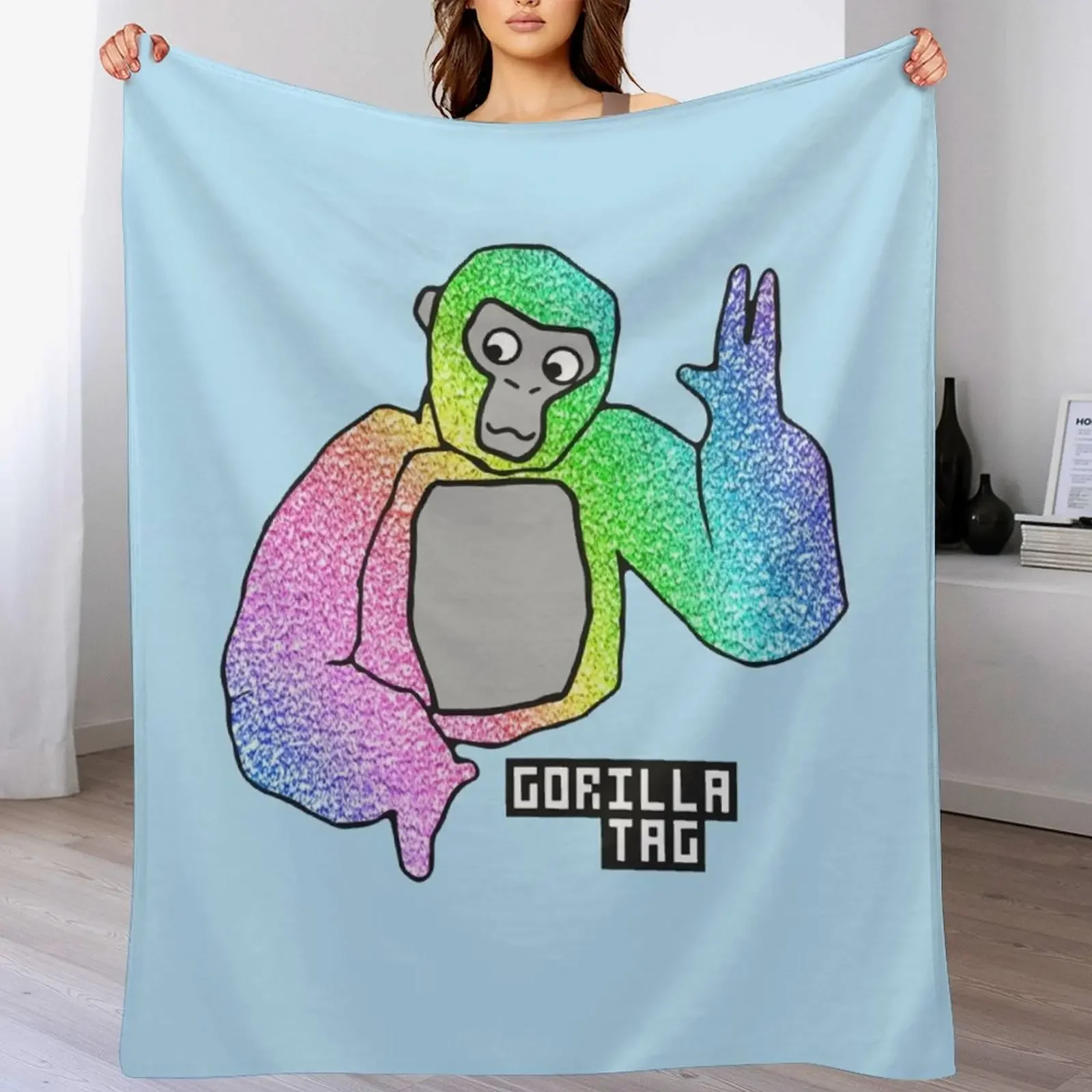 Gorilla Tag Colorfull - Gorilla Tag Merch Hoodie For Men, Women Shirt Boy Girl Young Shirt - Long Sleeve, Sweatshi Throw Blanket