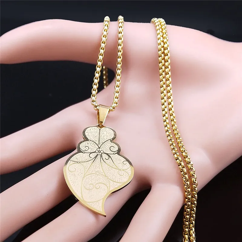 Christian Sacred Heart Stainless Steel Chain Necklaces Gold Color Chian Necklace Jewelry Chaine Acier Inoxydable NXS06