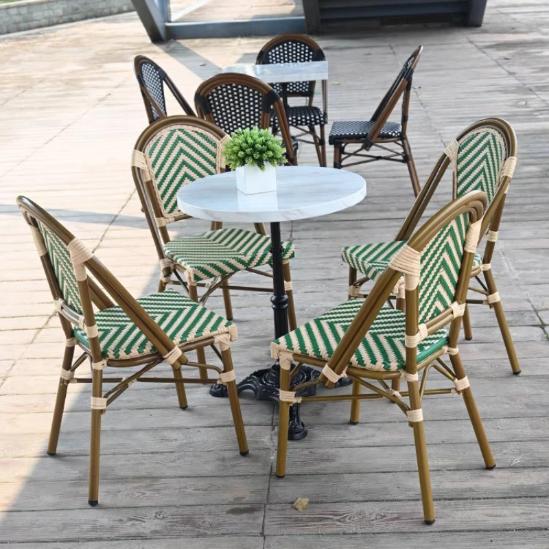 Outdoor courtyard rattan table and chairs Outdoor single chair Balcony rattan chair