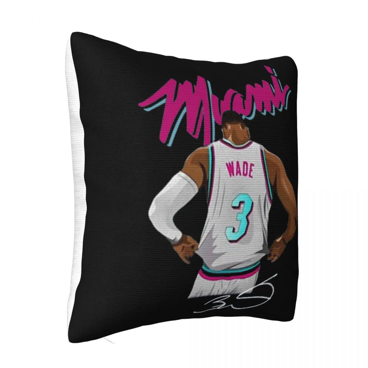 Dwyane Wade Miami Beach Signature Interested Many Colors Cartoon Character Dj High Quanlity Sale 2021 Latest Pillow Case