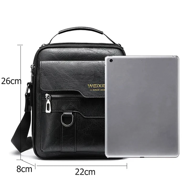 Men Crossbody Bag Men Shoulder Bags Zippers Handbags Large Capacity Artificial Leather Bag For Male Messenger Tote Bags