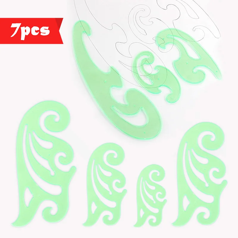 French double-sided Ink Groove curve ruler set 7 rulers Technical drawing templates curve cloud ruler