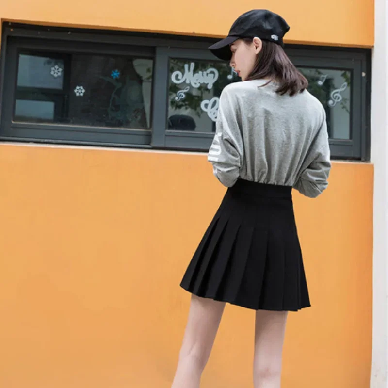 Mini Skirts Women Pleated High Waist Jk Japanese Preppy Style College Slim Solid Casual Y2k Summer Kawaii Teen Girls All-match